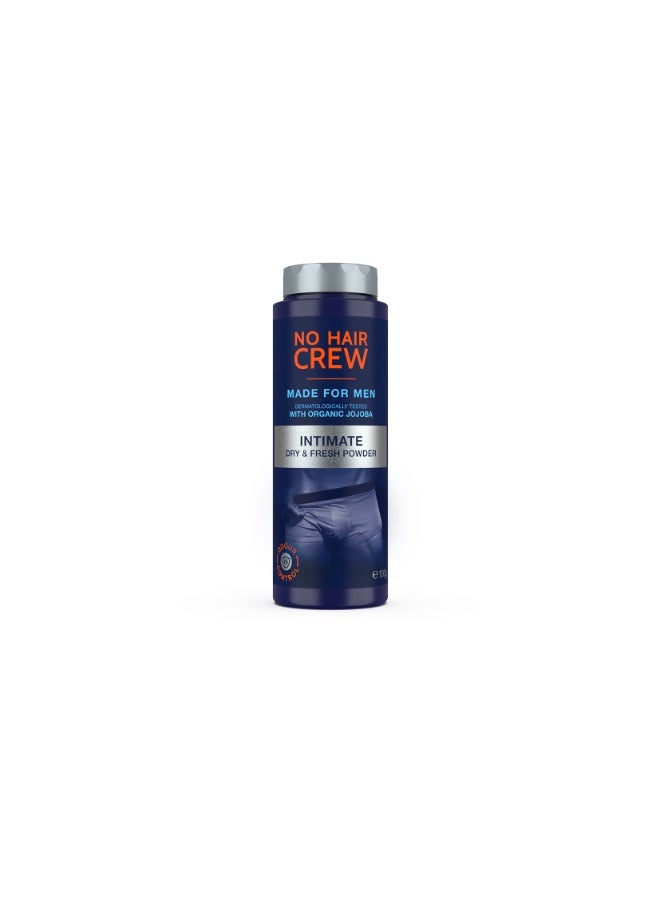 No Hair Crew Body Powder for Men Dry & Fresh by Intimate Deodorant for Sweat Protection & Odor Control,100 g